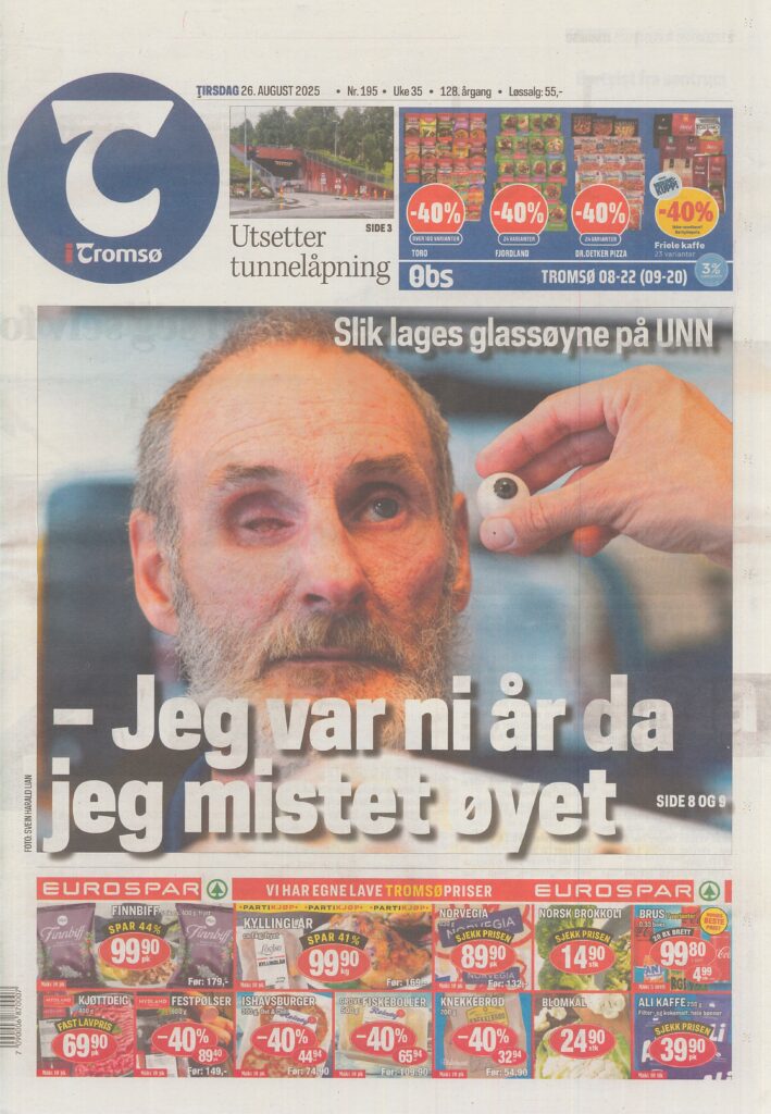 Titelseite Zeitungsbericht Tromso Norwegen 2025